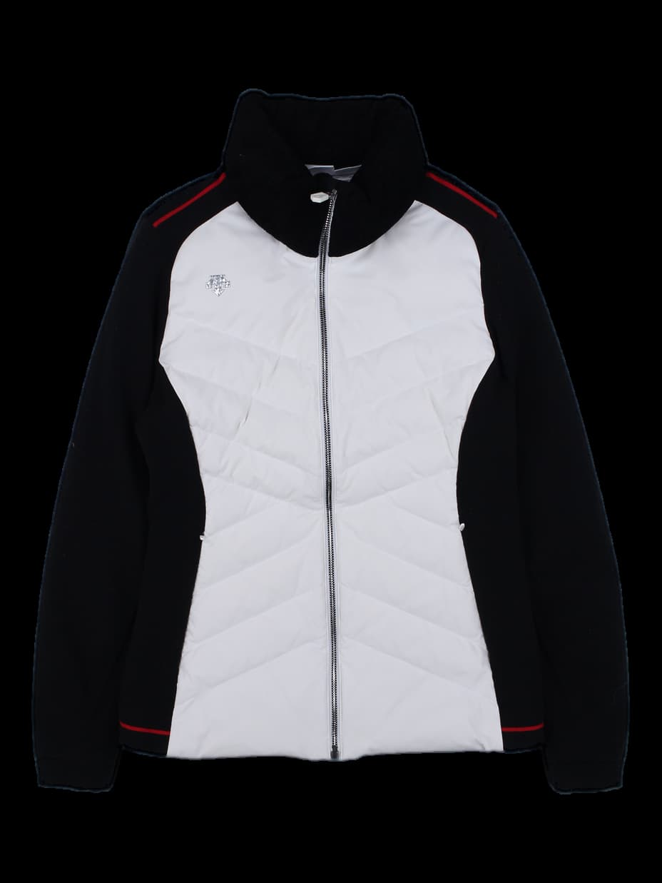 데상트 여성 하이브리드 패딩 자켓 (블랙/화이트)