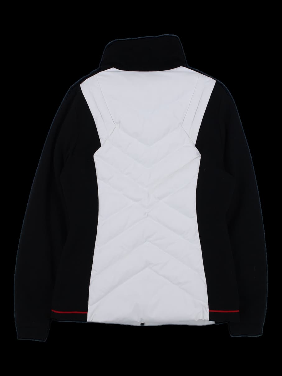 데상트 여성 하이브리드 패딩 자켓 (블랙/화이트)