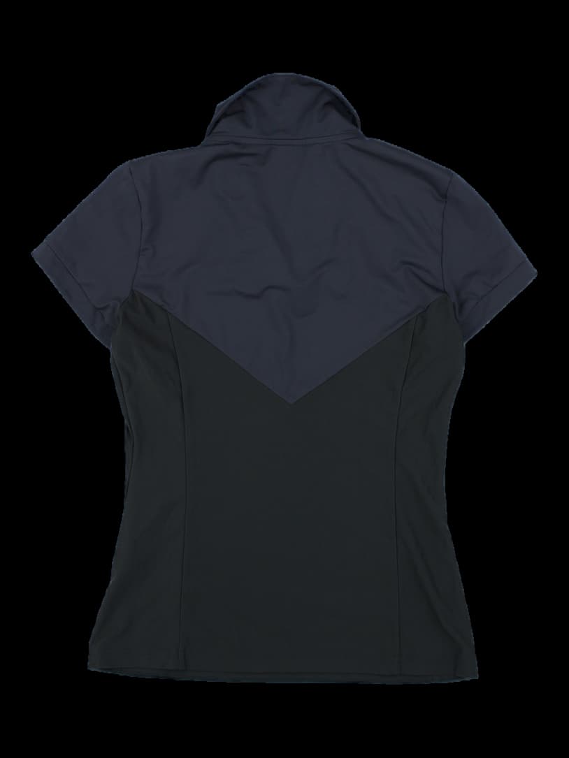 블랙 여성 반팔 카라티셔츠