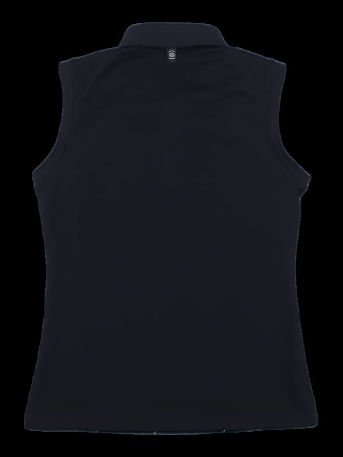 블랙 민소매 기하학 패턴 카라티