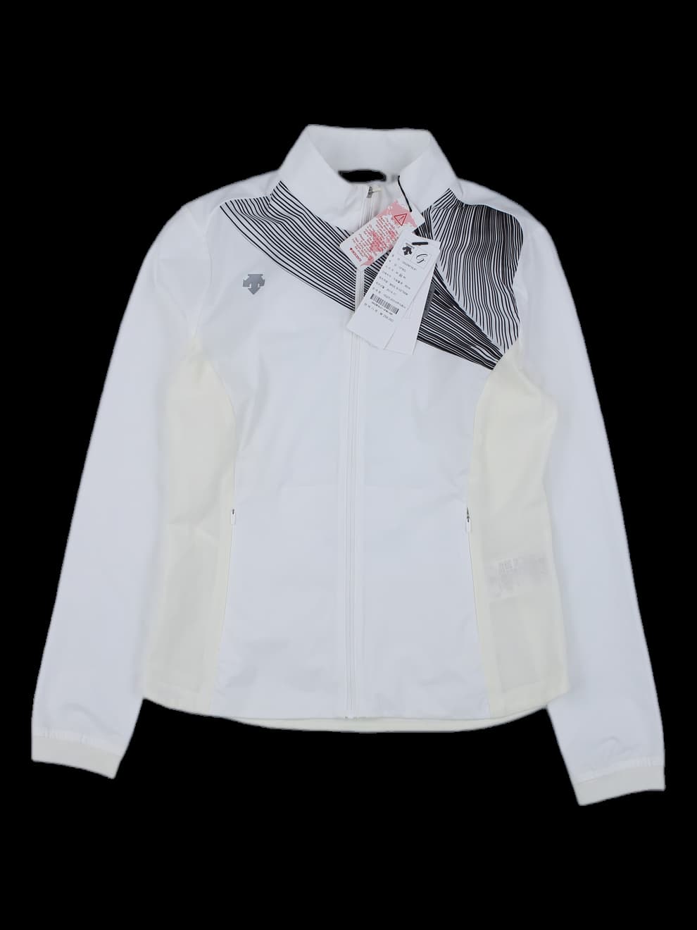 데상트 여성 화이트 하이브리드 바람막이 자켓