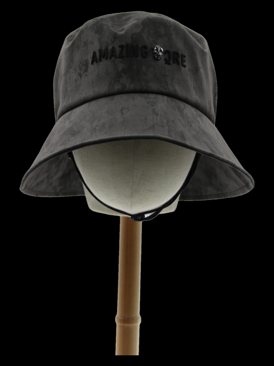 다크 그레이 패턴 버킷햇