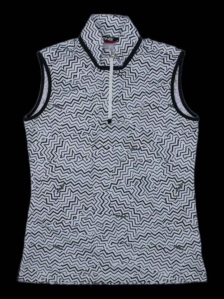 여성 지그재그 패턴 하프 집업 베스트