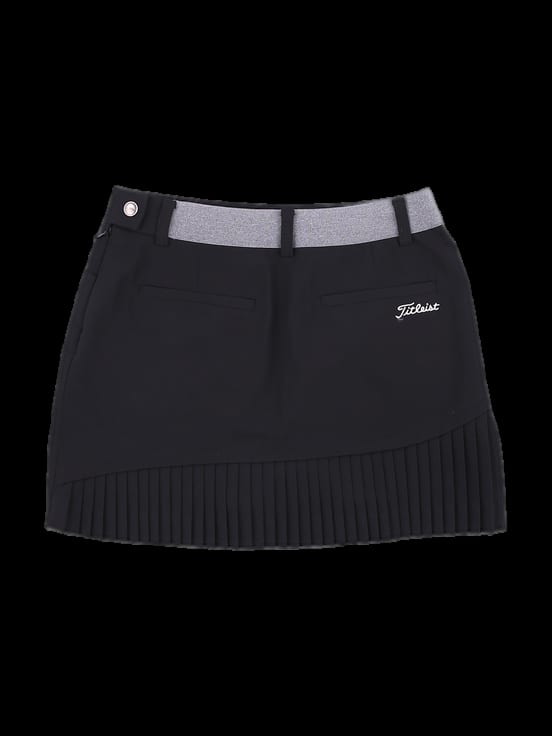 블랙 플리츠 믹스 스커트