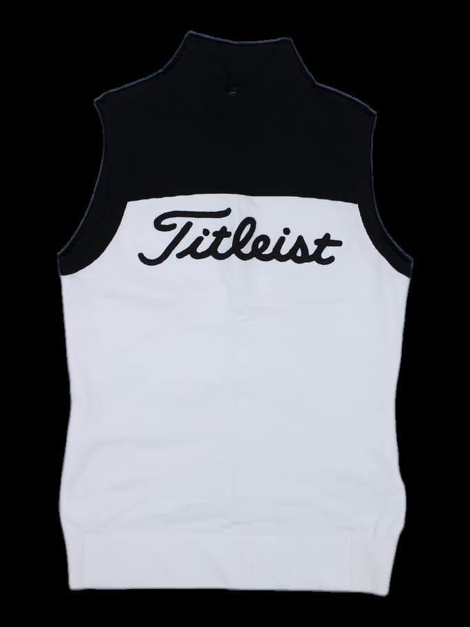 타이틀리스트 블랙/화이트 블록 니트 베스트