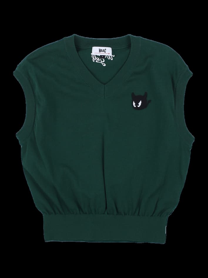 WAAC 여성 니트 베스트 - 그린