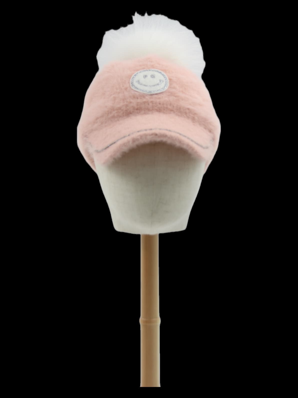 스마일 와펜 퍼 폼폼 볼캡