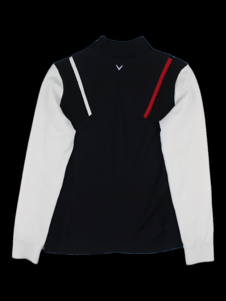 블랙 앤 화이트 브이 라인 니트