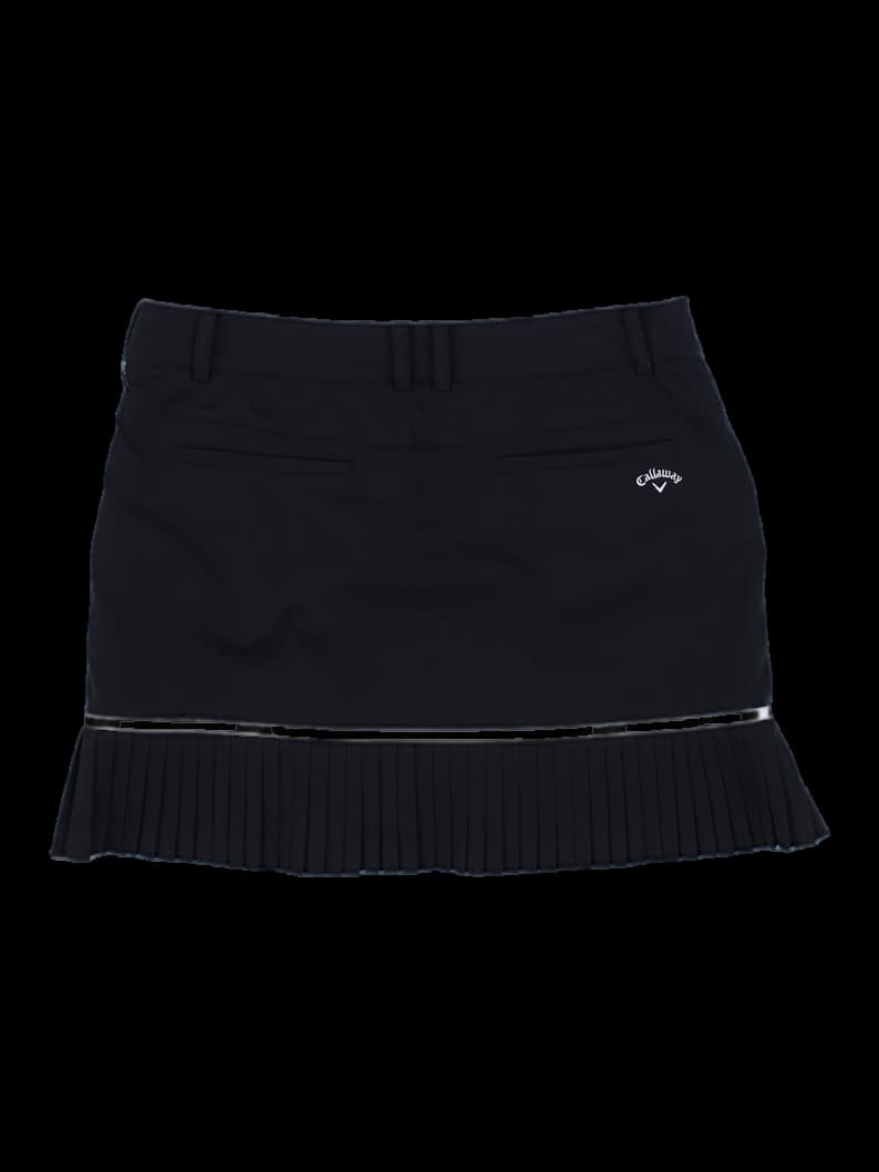 블랙 캘러웨이 플리츠 스커트