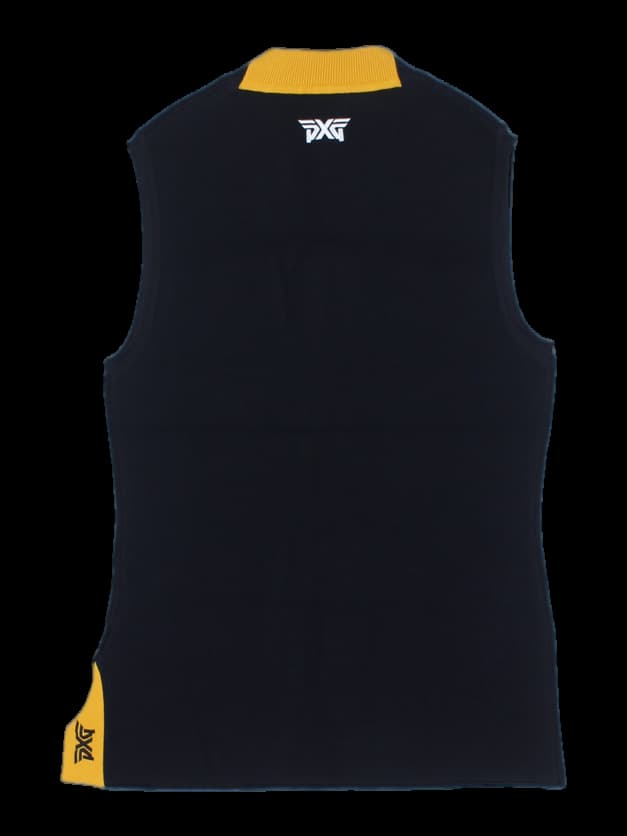 블랙 민소매 골프 니트 베스트