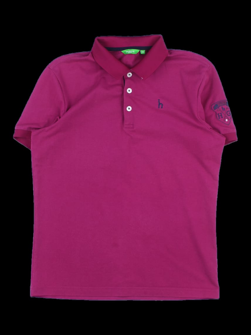 와인 반팔 카라 티셔츠