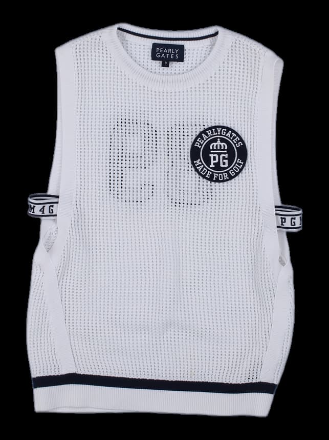 파리게이츠 화이트 메쉬 니트 베스트