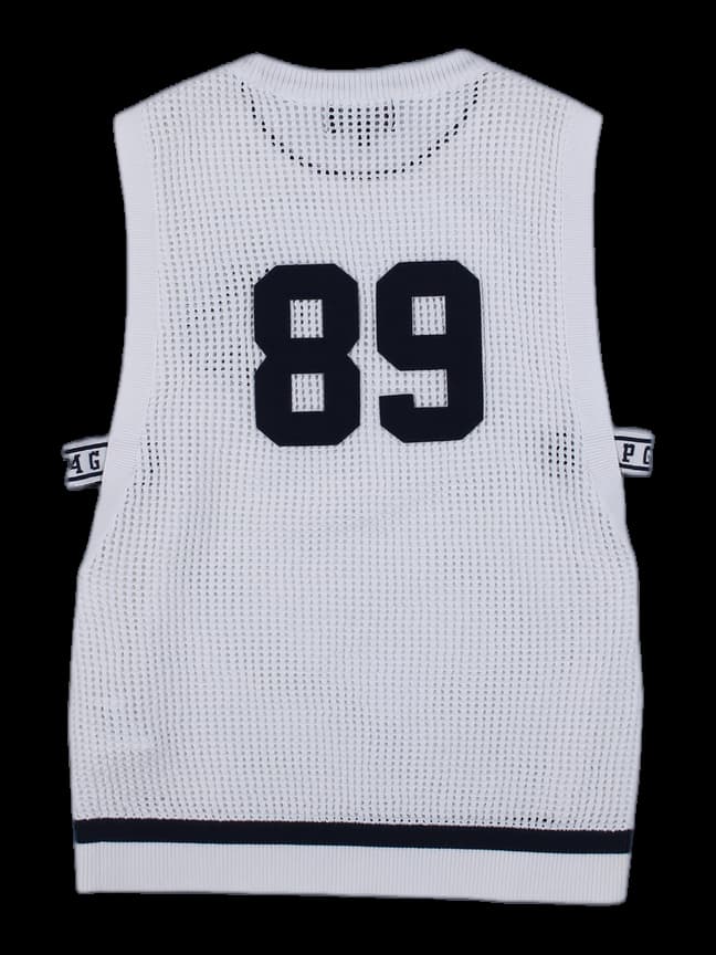 파리게이츠 화이트 메쉬 니트 베스트