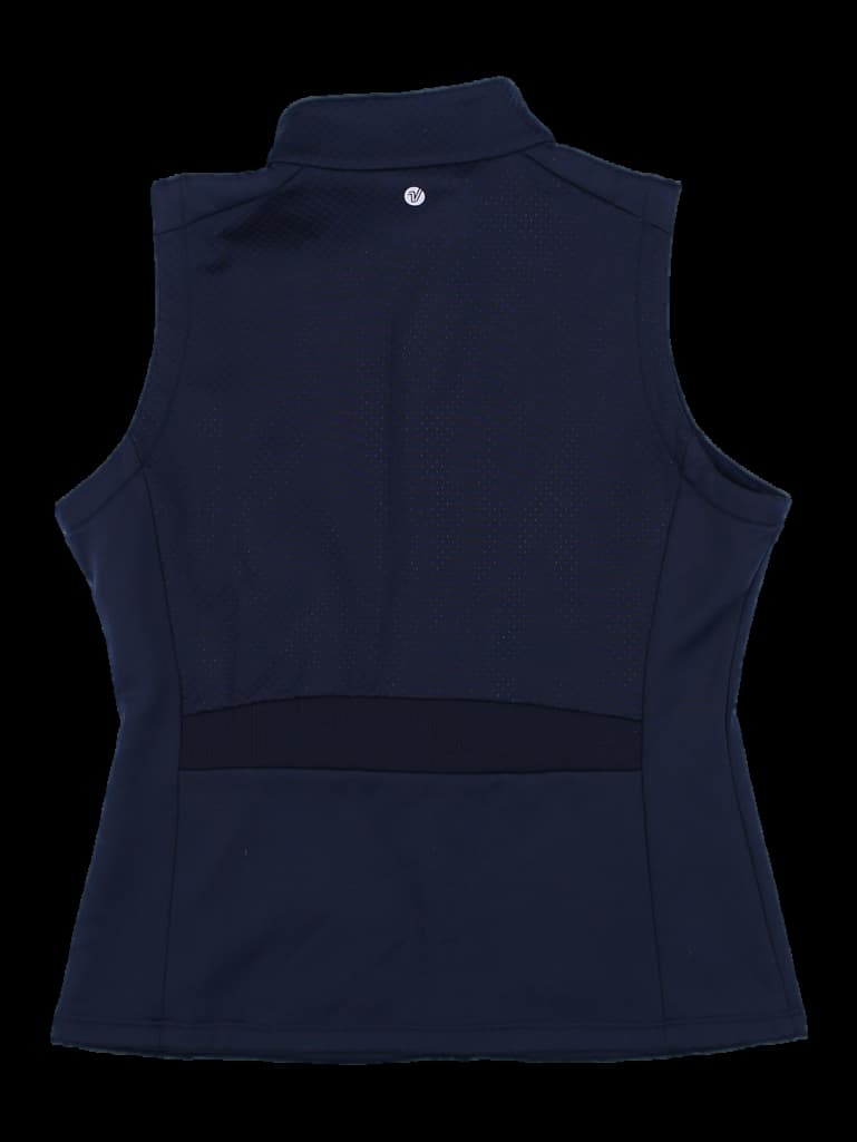 네이비 하이넥 지퍼 베스트