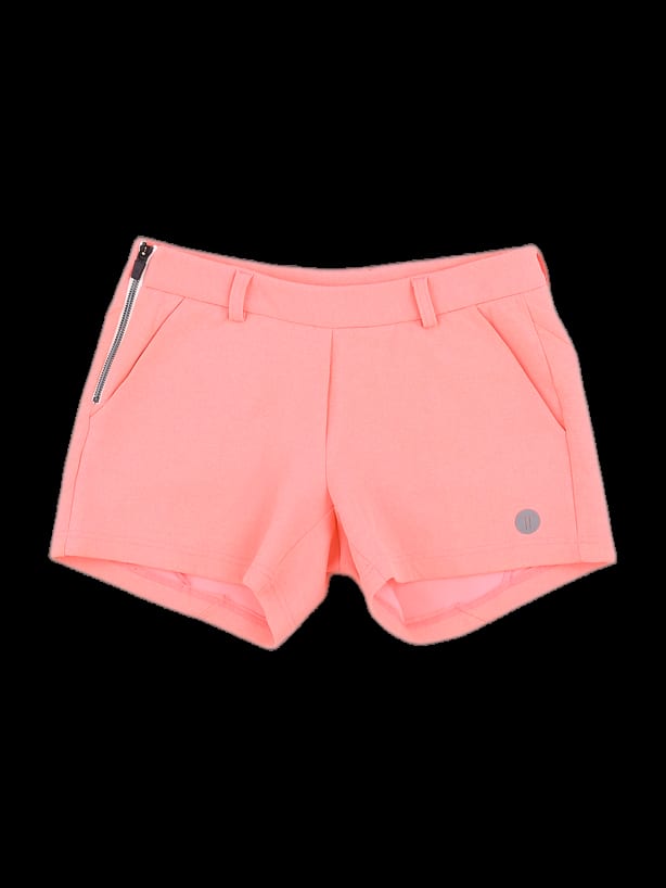 핑크 슬림핏 지퍼 포인트 반바지