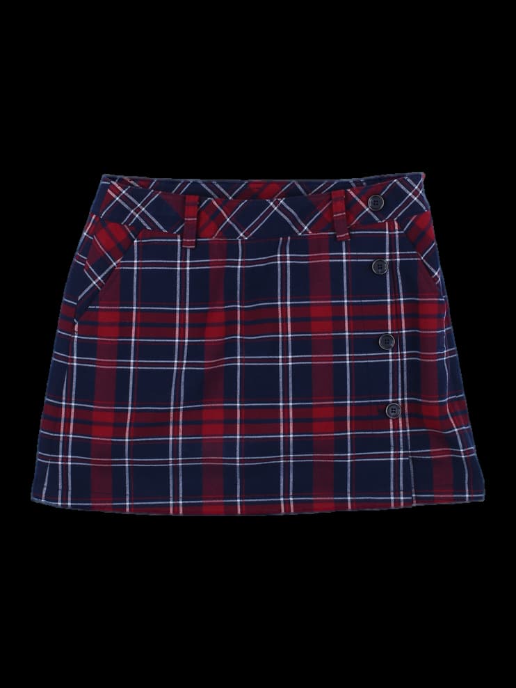 와이드앵글 여성 네이비 체크 미니 스커트