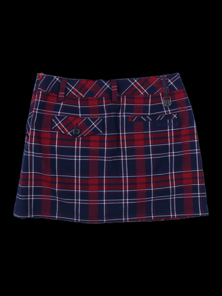 와이드앵글 여성 네이비 체크 미니 스커트