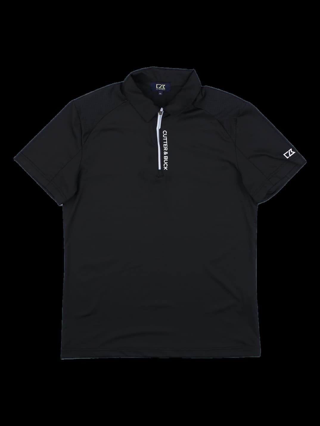 커터앤벅 블랙 반팔 집업 카라티