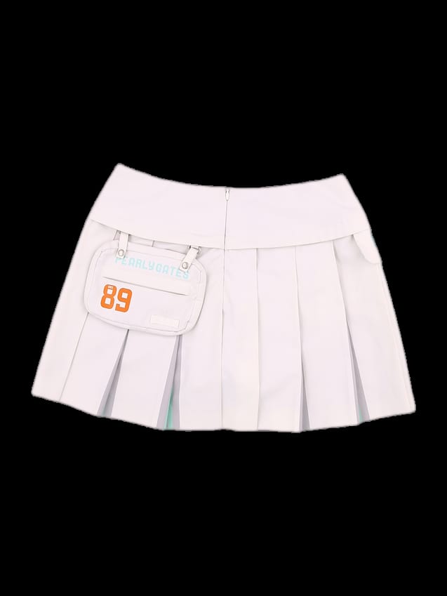 화이트 플리츠 미니 스커트