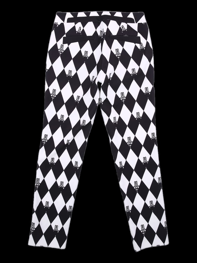 블랙/화이트 아가일 로고 긴바지