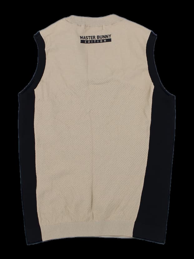 베이지/블랙 니트 베스트