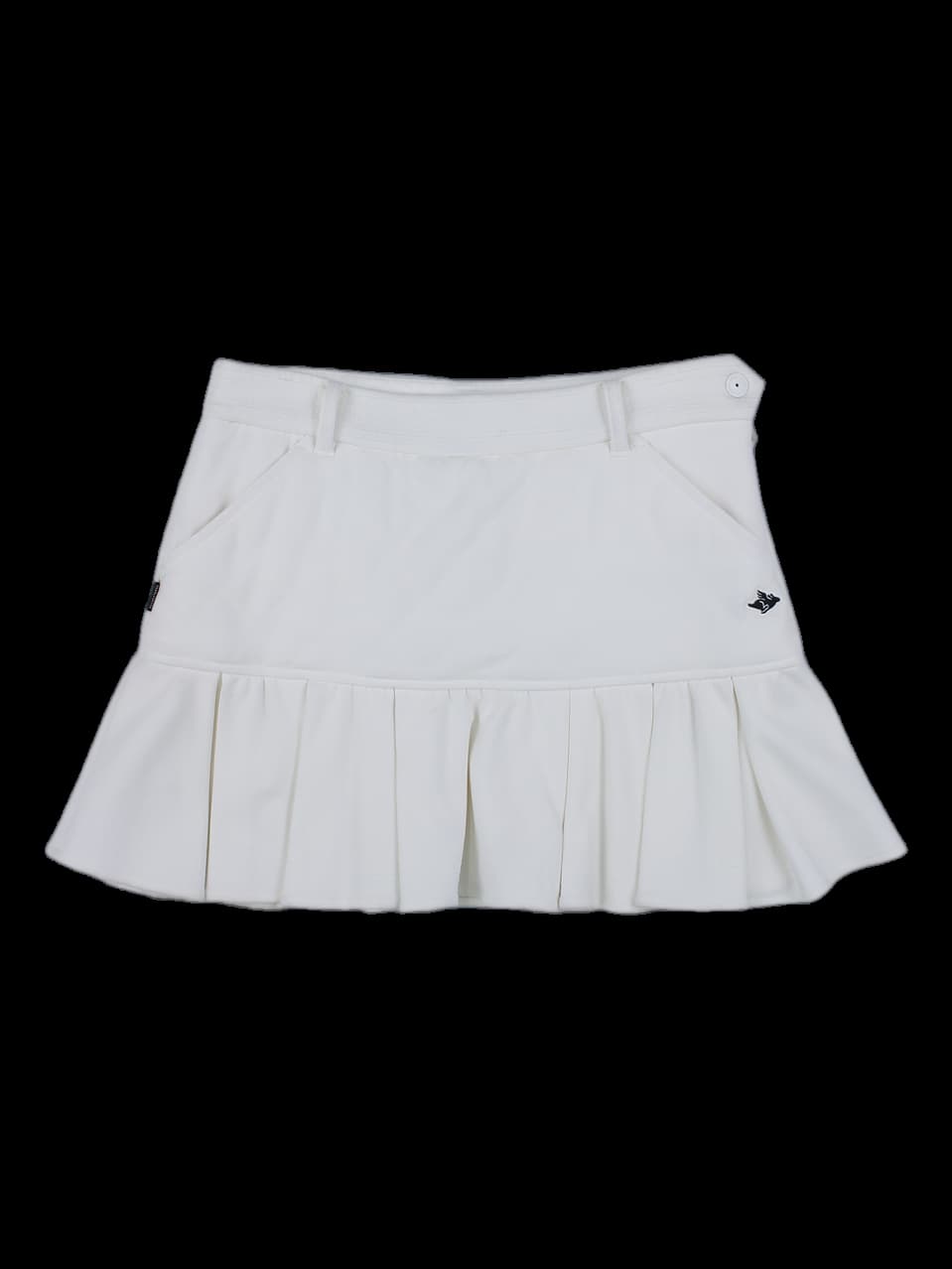 화이트 플리츠 퀠팅 스커트