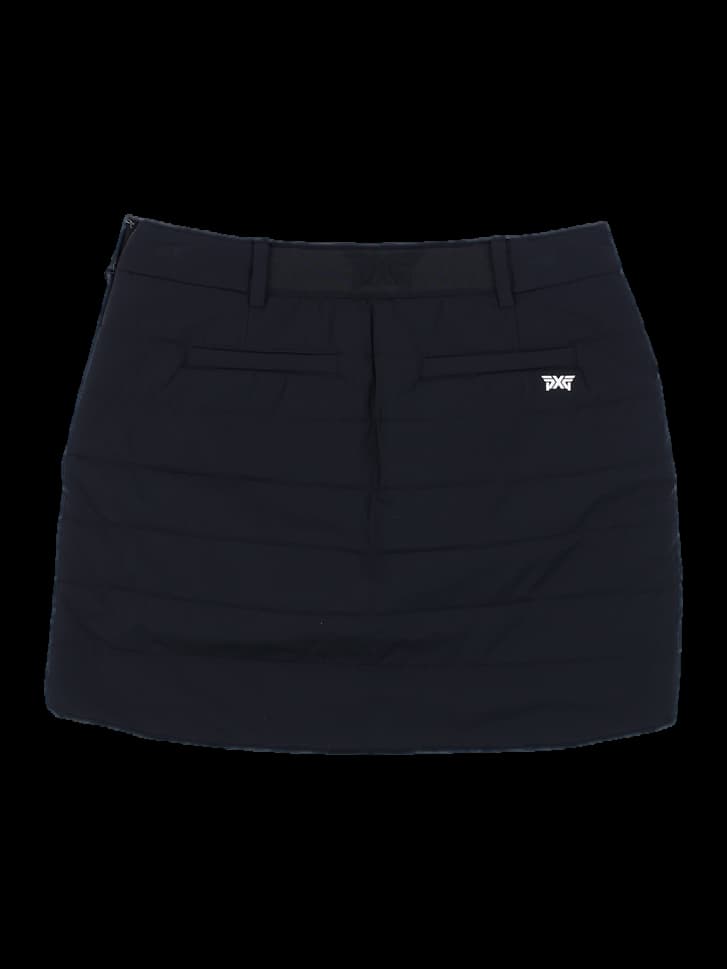 블랙 패딩 미니 스커트