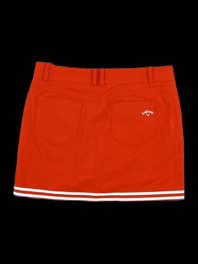 오렌지 스트라이프 햄라인 골프 스커트