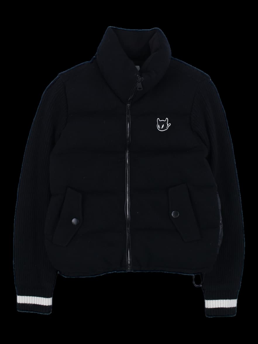 블랙 니트 하이브리드 패딩 자켓