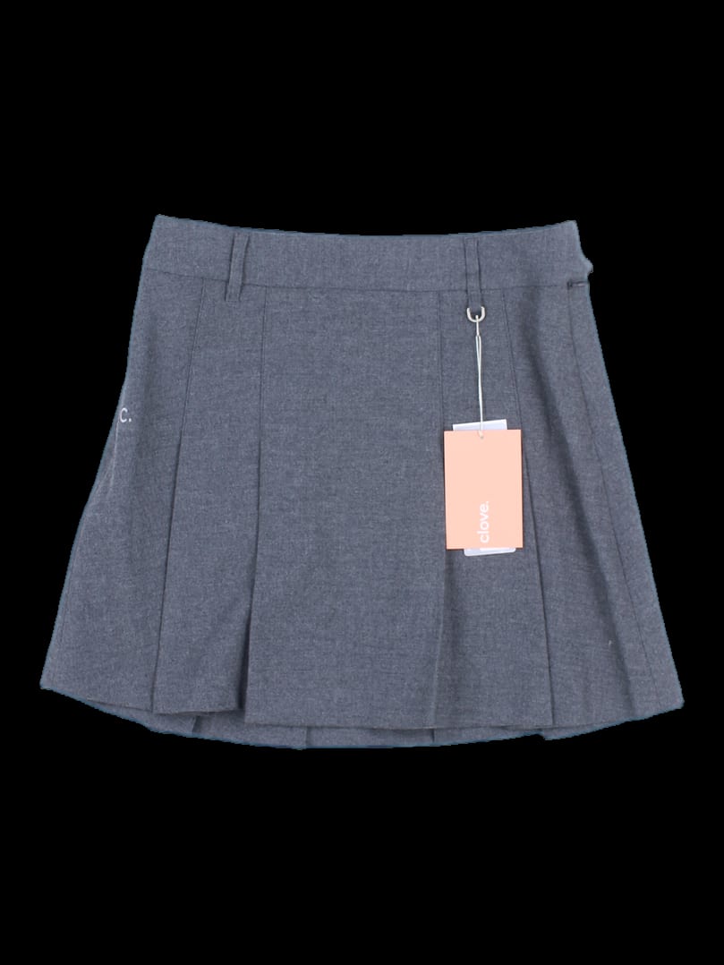 그레이 플리츠 미니 스커트