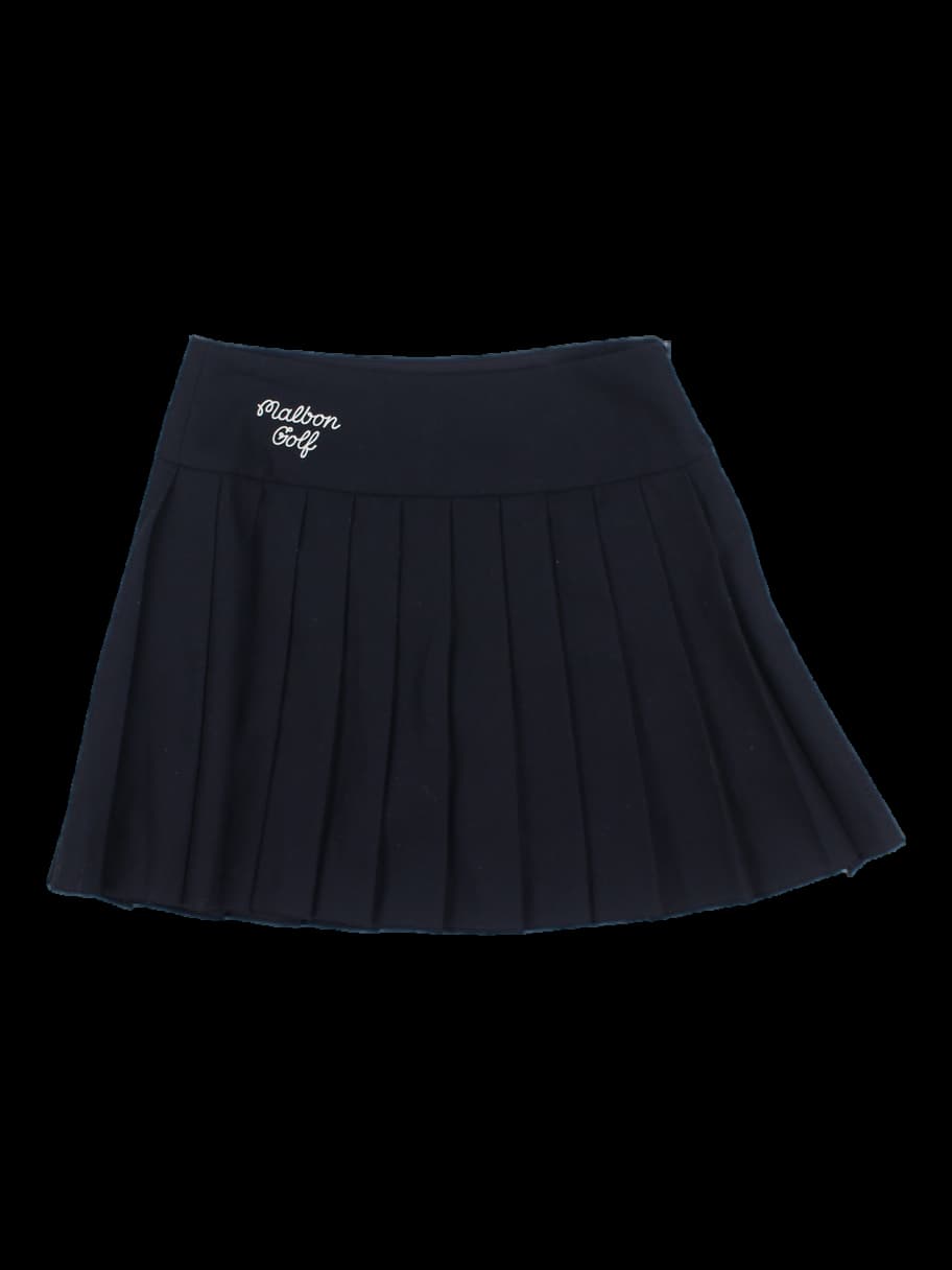 블랙 말본골프 플리츠 스커트