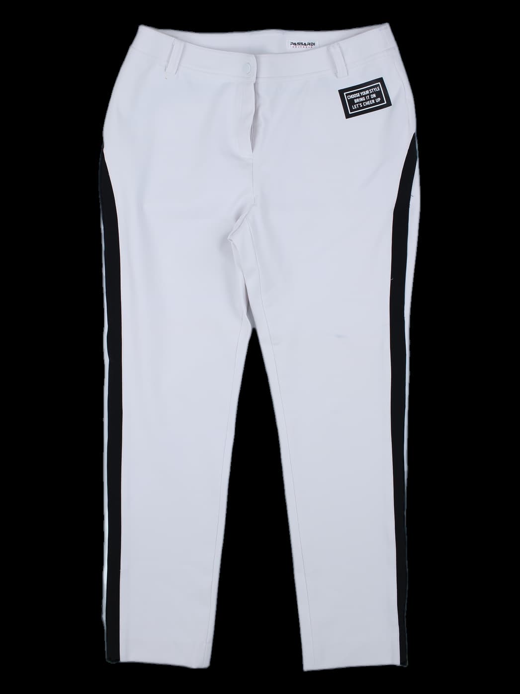 블랙 사이드 라인 화이트 팬츠
