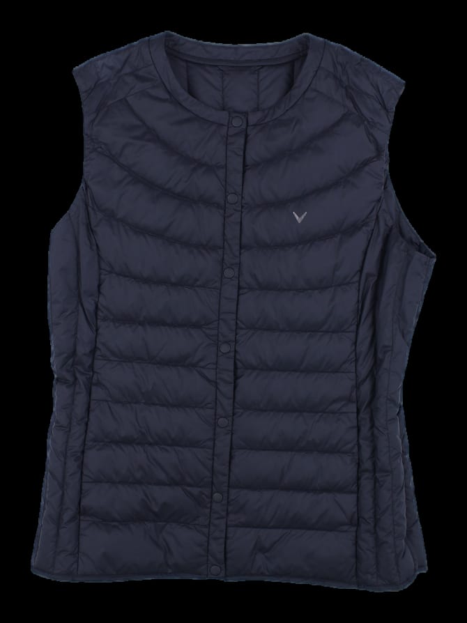블랙 스냅 버튼 경량 다운 베스트
