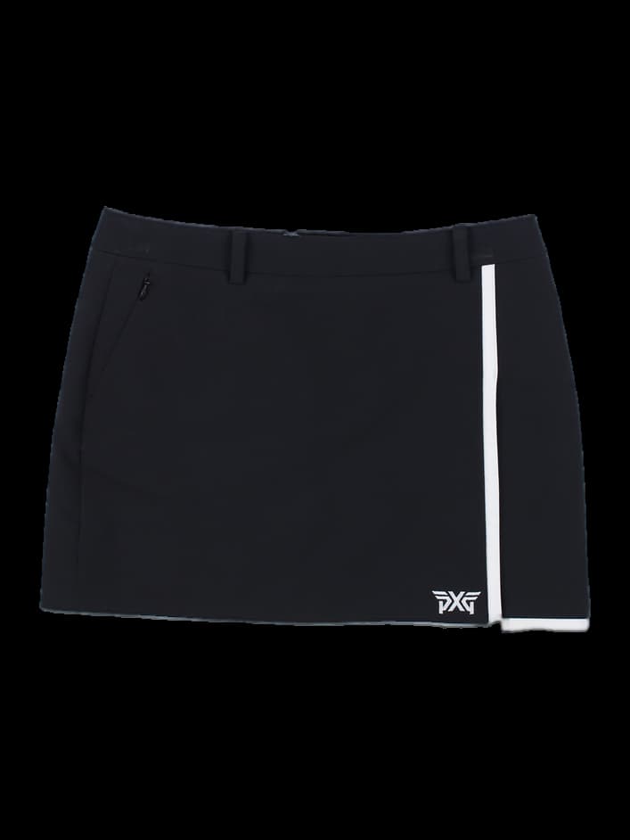 블랙 배색 미니 스커트