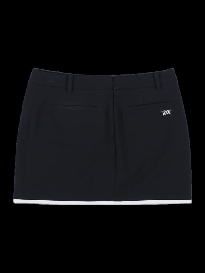 블랙 배색 미니 스커트