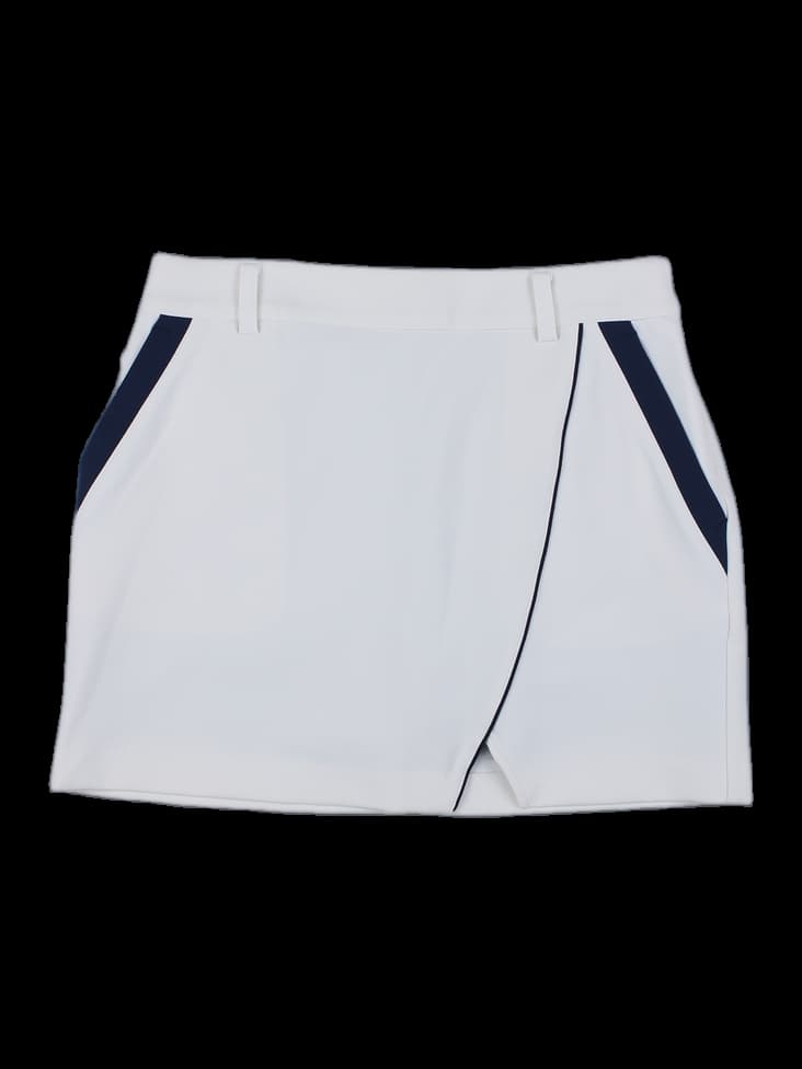 테일러메이드 네이비 배색 랩 스커트