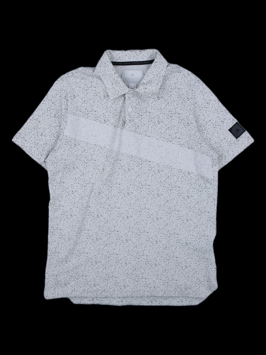 아디다스 반팔 카라티 (화이트/블랙 스펙클)