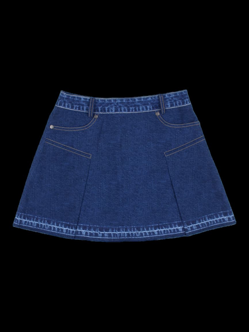 여성 데님 플리츠 스커트