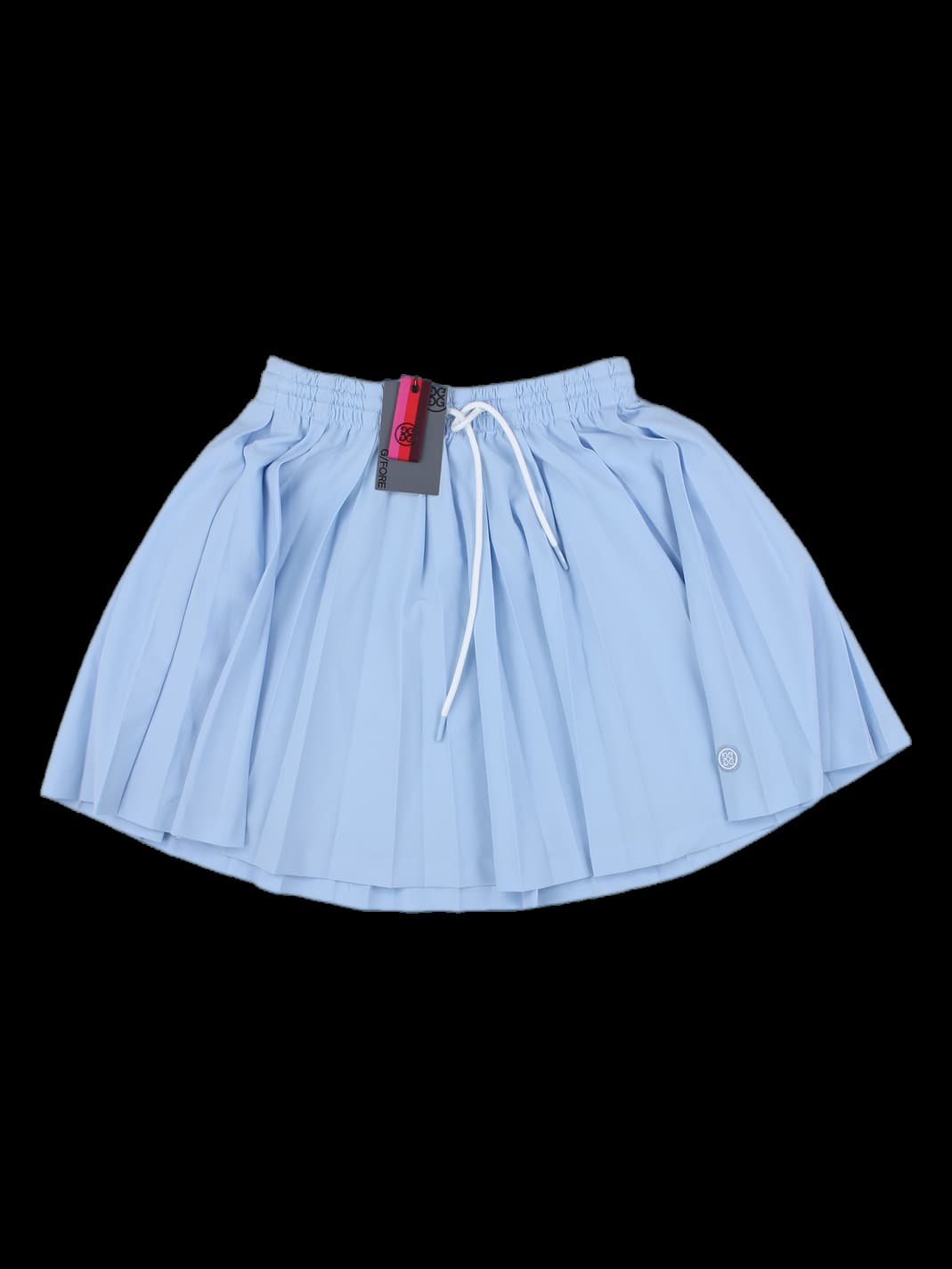 스카이블루 플리츠 드로스트링 스커트