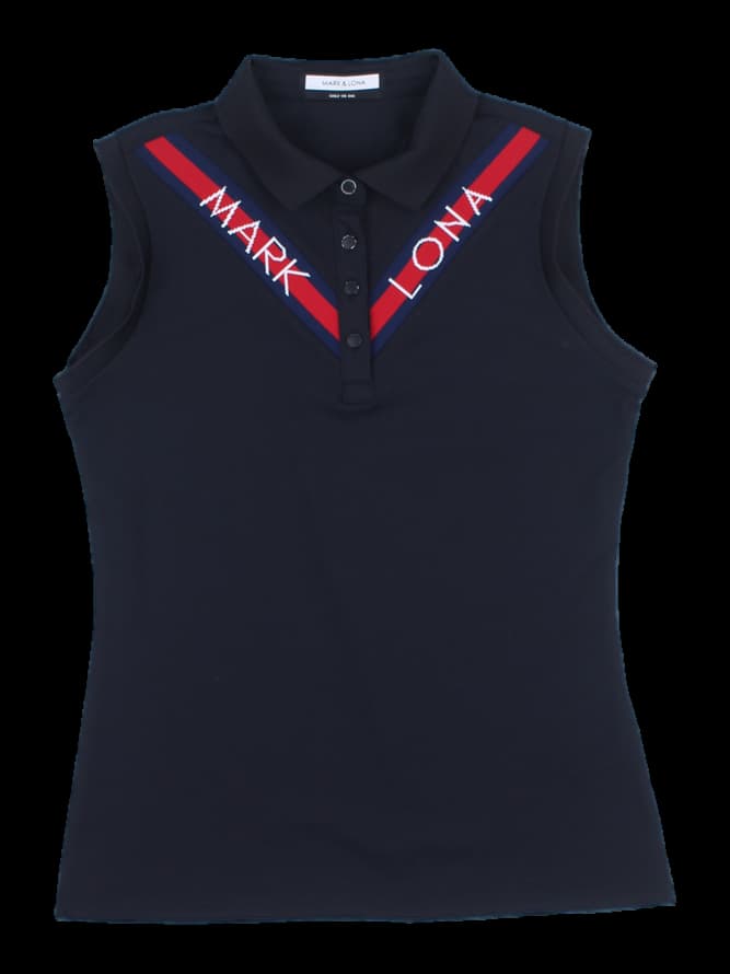 블랙 민소매 카라티 (마크앤로나)