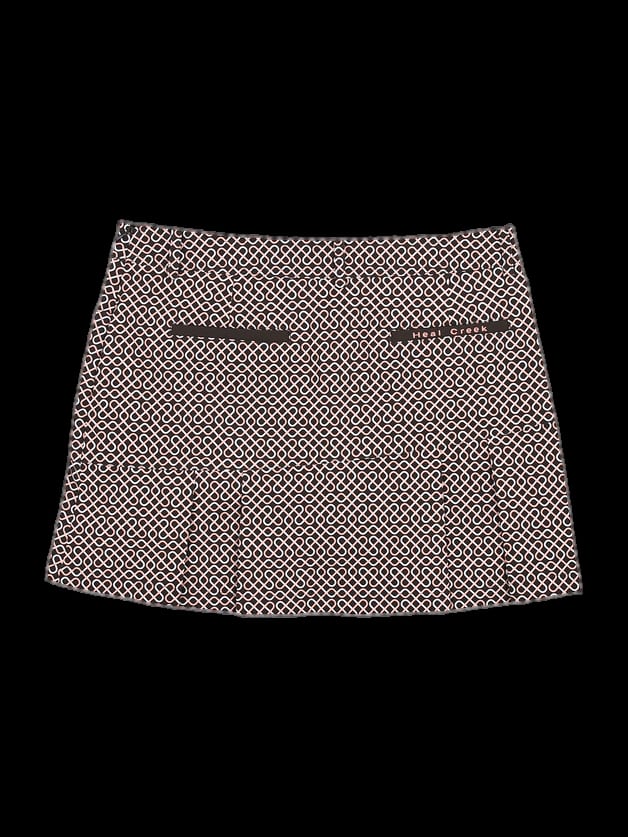 블랙 기하학 패턴 플리츠 큐롯 스커트
