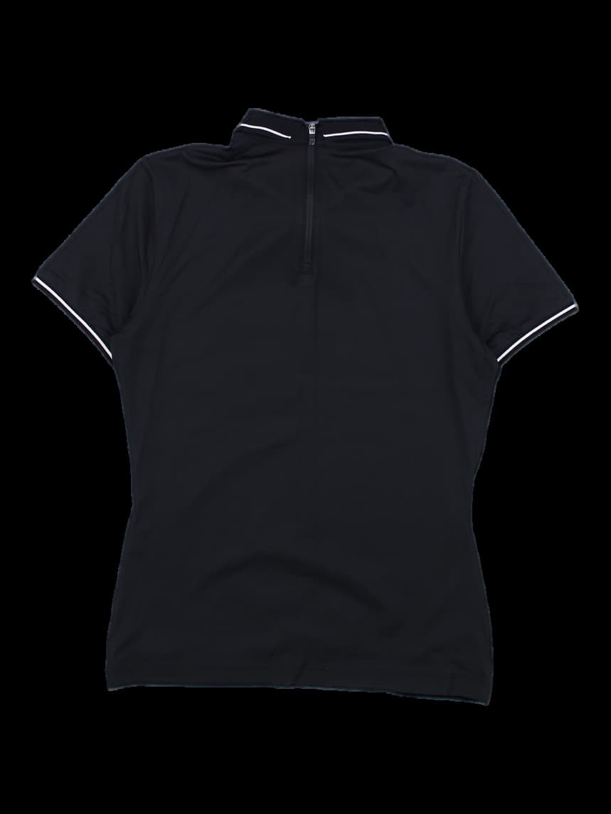 블랙 반팔 지퍼 카라티