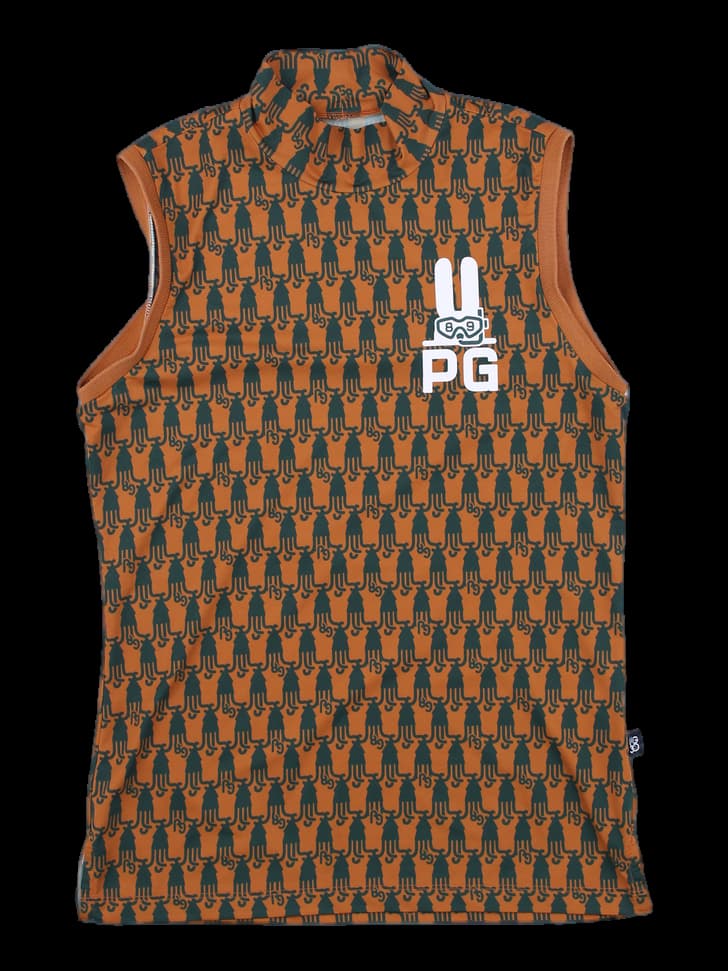 파리게이츠 여성 패턴 민소매 하이넥 탑