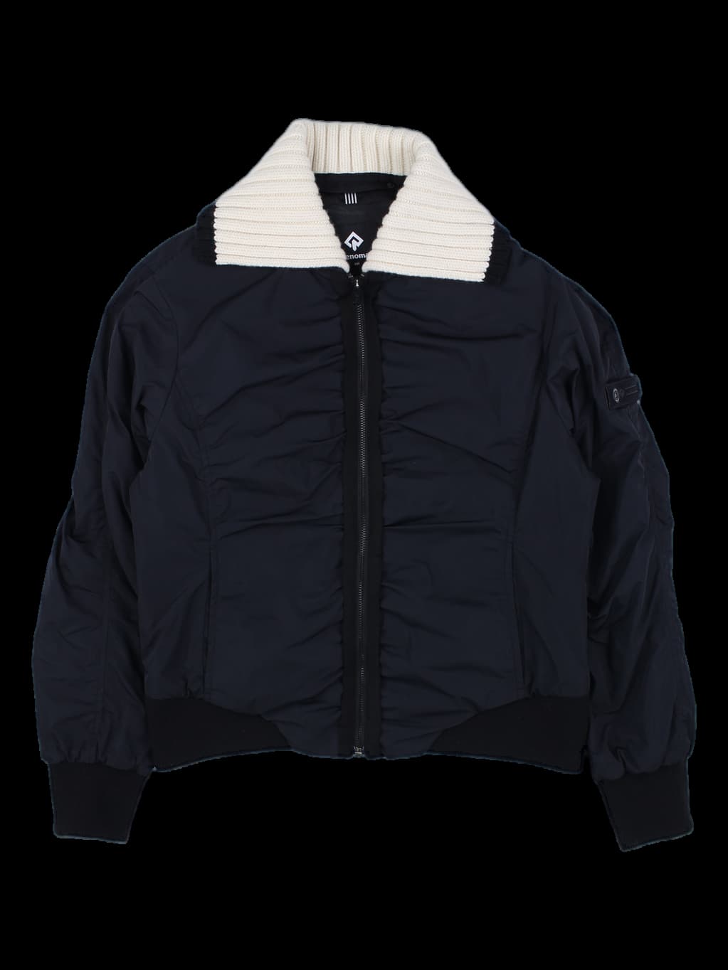 블랙 리브 칼라 집업 점퍼