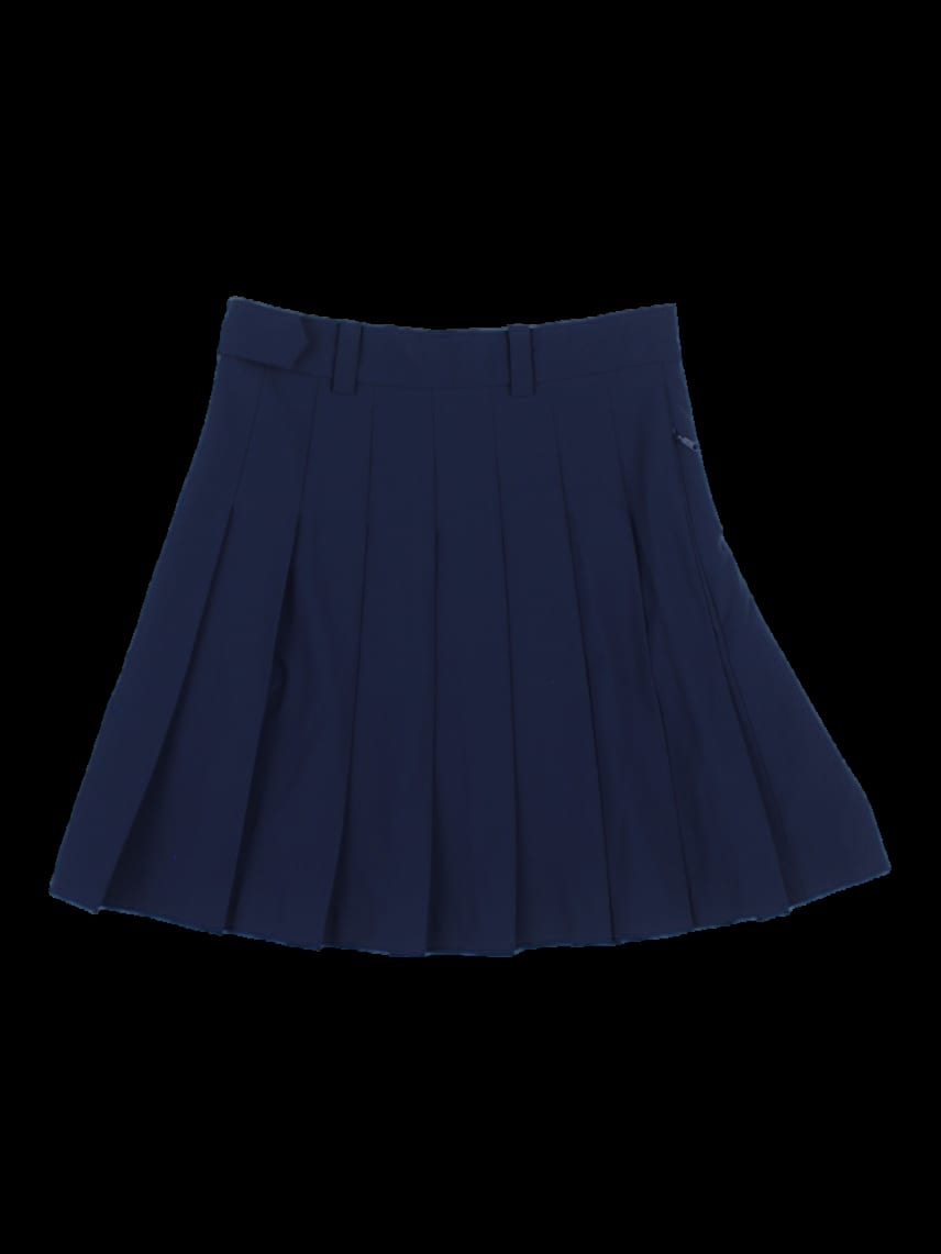 네이비 솔리드 플리츠 스커트