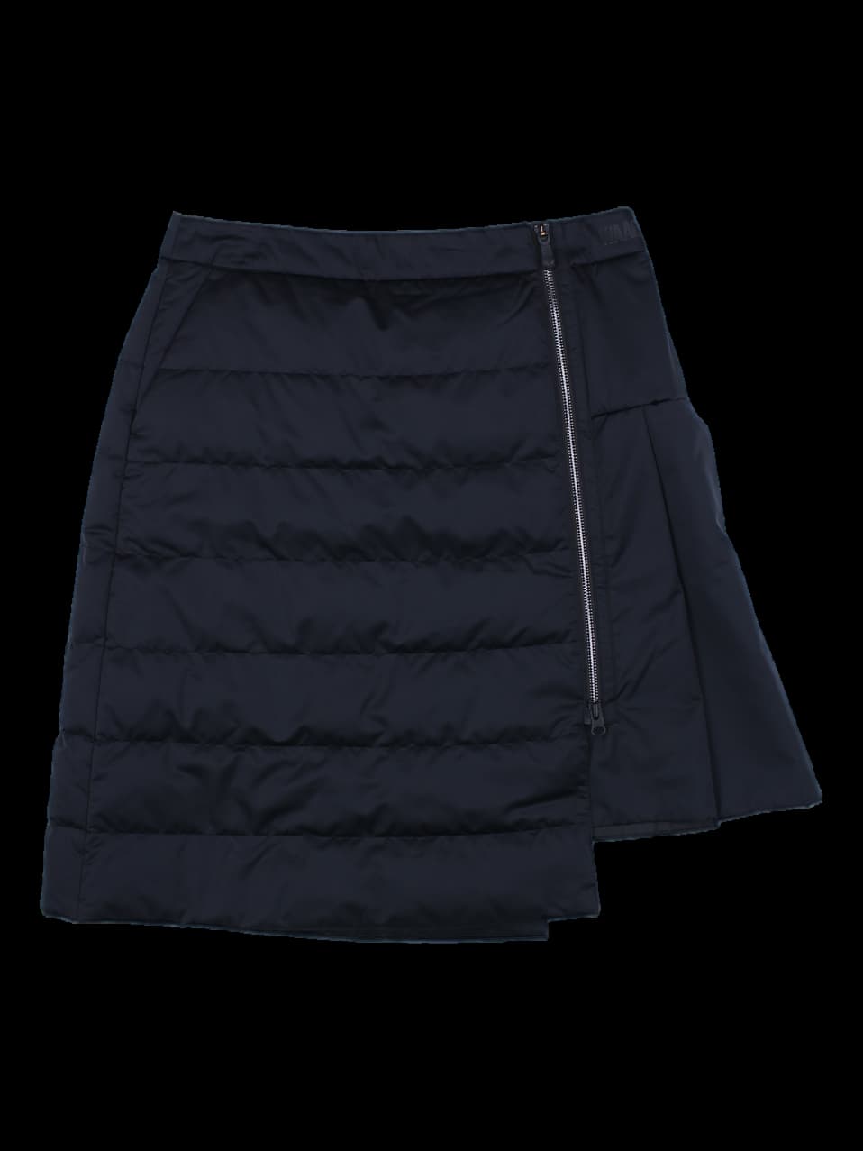 블랙 퀄팅 랩 스커트