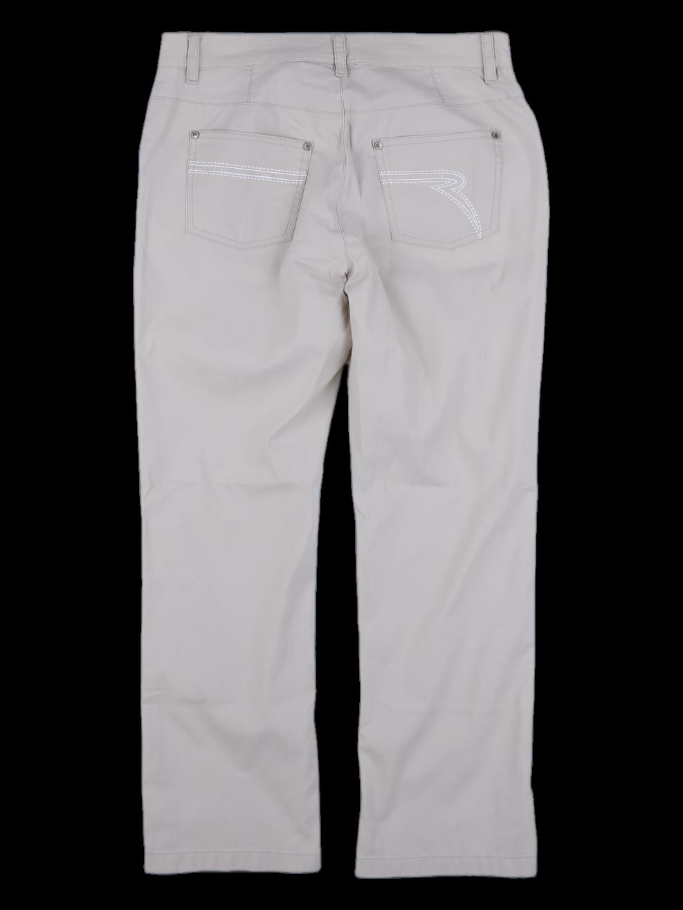 베이지 무지 버튼 디테일 긴바지