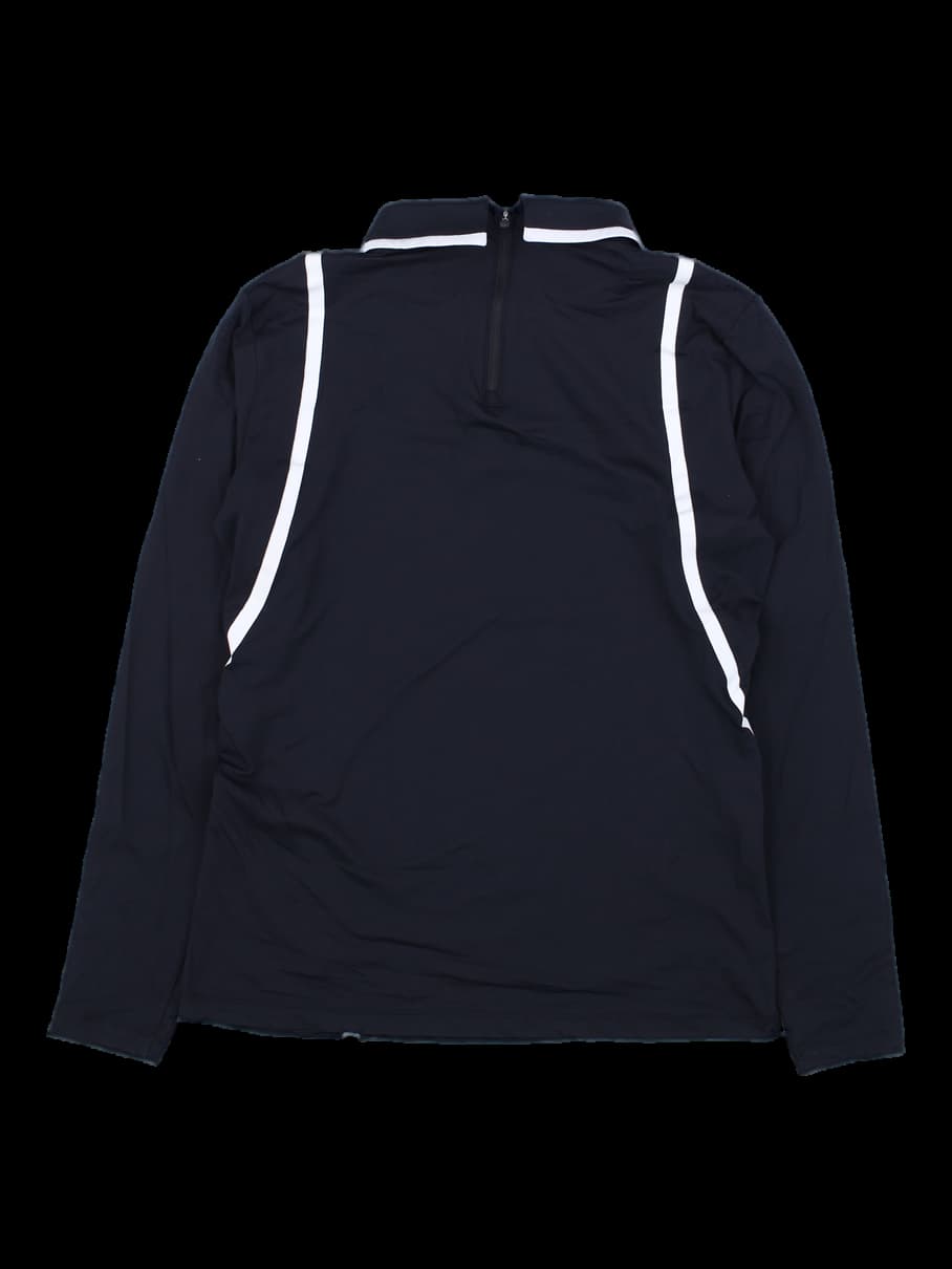 블랙 롱슬리브 카라 반집업 티셔츠