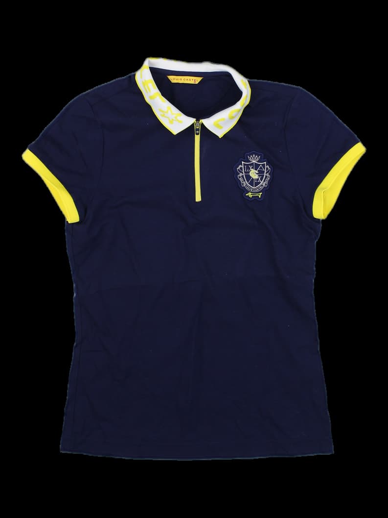 여성 네이비 반팔 카라 티셔츠