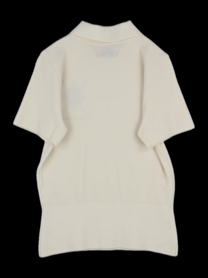 캘러웨이 여성 아가일 패턴 반팔 니트 카라티